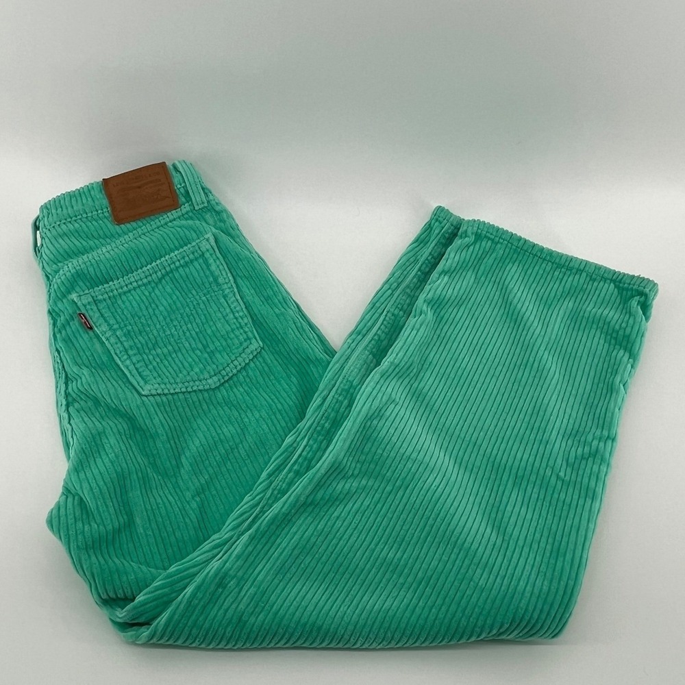 Levis Premium Ribcage Straight Ankle Corduroy Pants Green 28 W28 L27